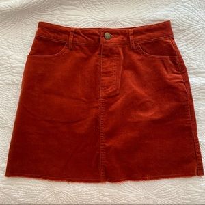 Dusty Orange Corduroy Skirt